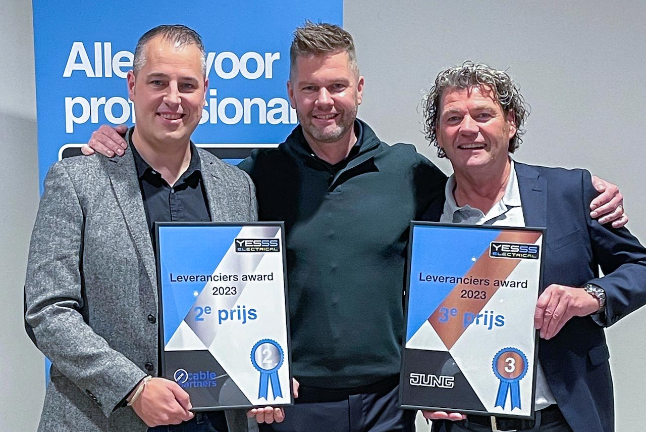 yesss_electrical_goudenkers_gouden-kers_leveranciers-award_cable-partners_jung_winnaars_tweede_derde